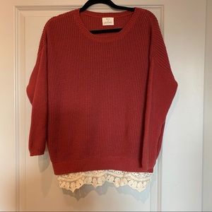 Lace trim sweater